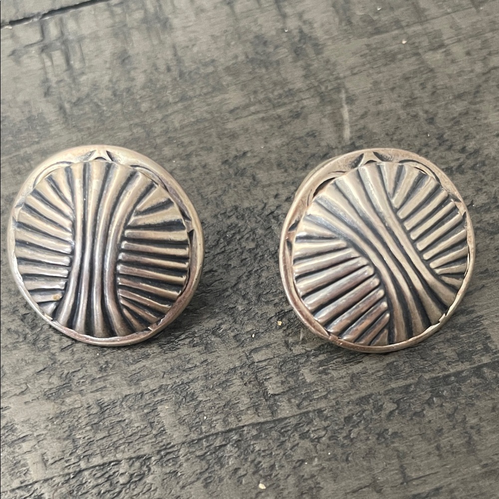 Vintage antique silver post Earrings